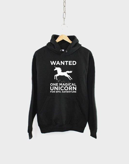 Unicorn Hoodie - Unicorn Wanted Sweatshirt Hoody