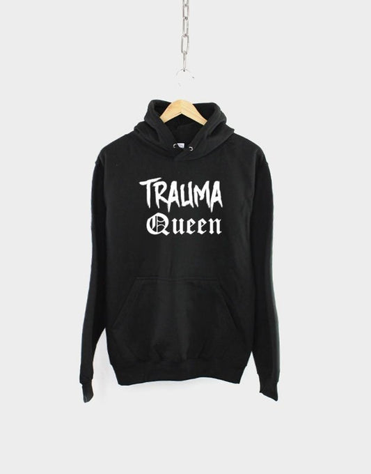 Trauma Queen Goth Style Horror Halloween Hoodie - Pastel Goth Sweatshirt