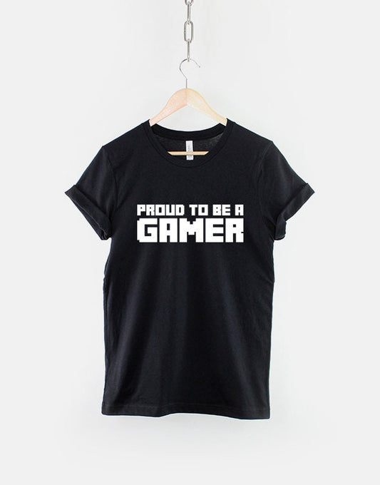 Gamer T-Shirt - Proud To Be A Gamer 8 Bit Retro T Shirt Gaming TShirt
