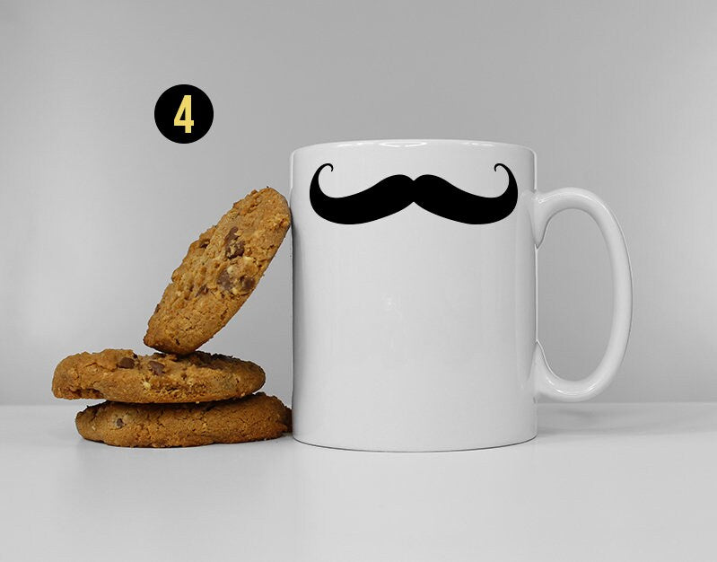 Funny Moustache Coffee Mug - Beard Gift For Him Bearded Man - Best Men Gifts