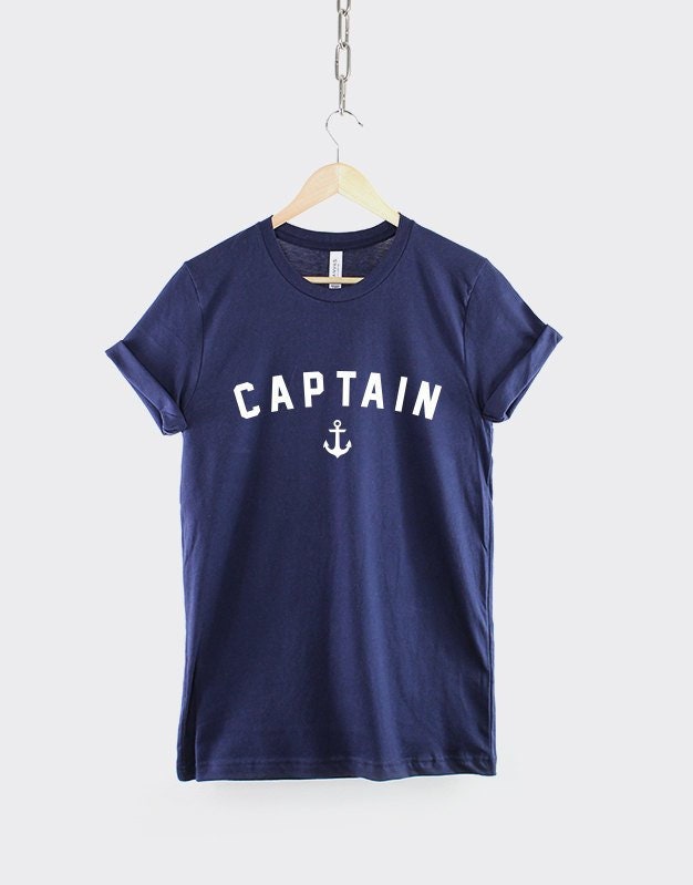 Kids Captain Anchor Shirt - Childrens Nautical Sailing Boat T-Shirt