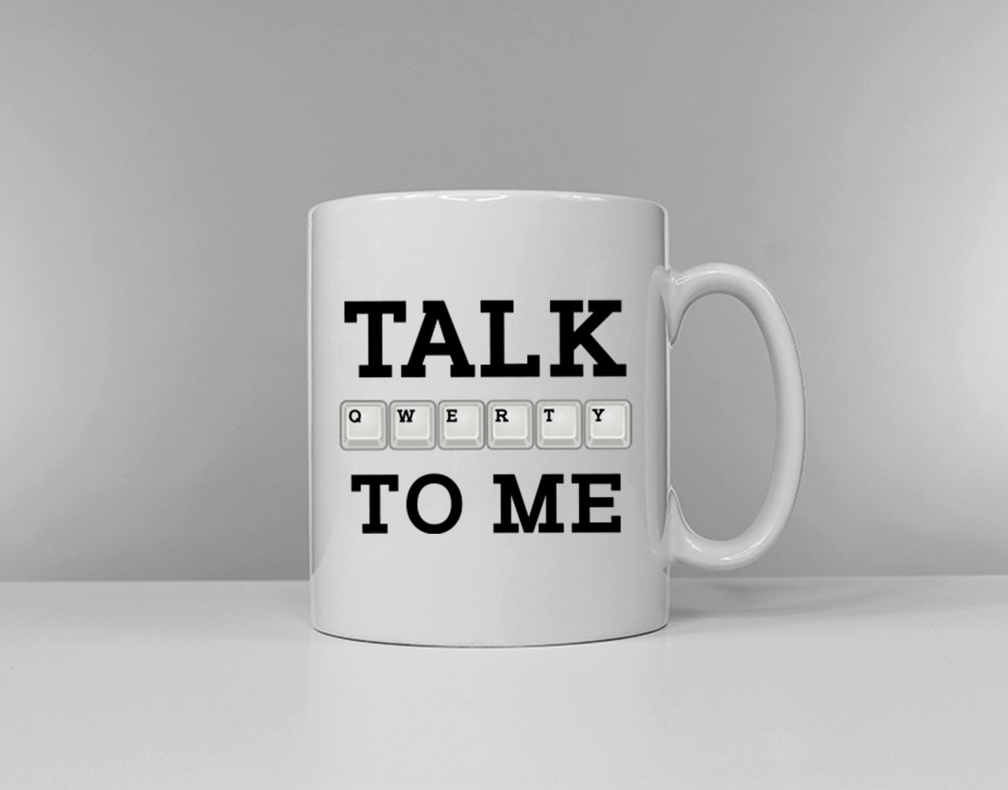 Talk Qwerty To Me - Nerdy Computer Keyboard Coffee Mug