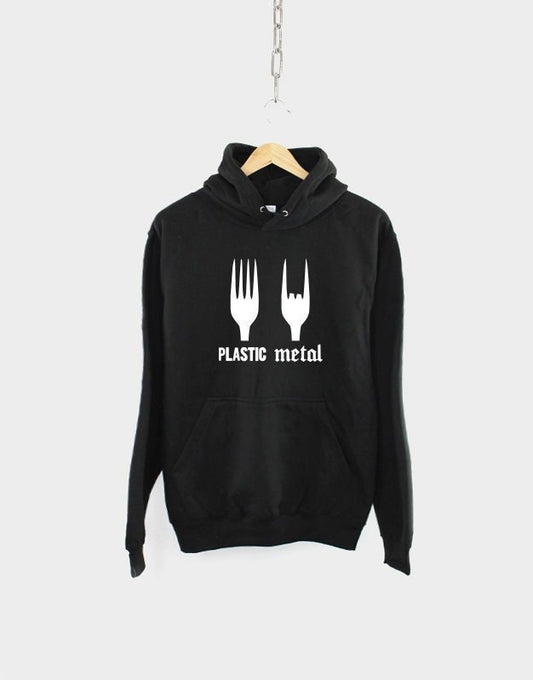 Heavy Metal Hoodie - Plastic Metal Fork Hooded Sweater - Chef Gift Sweatshirt