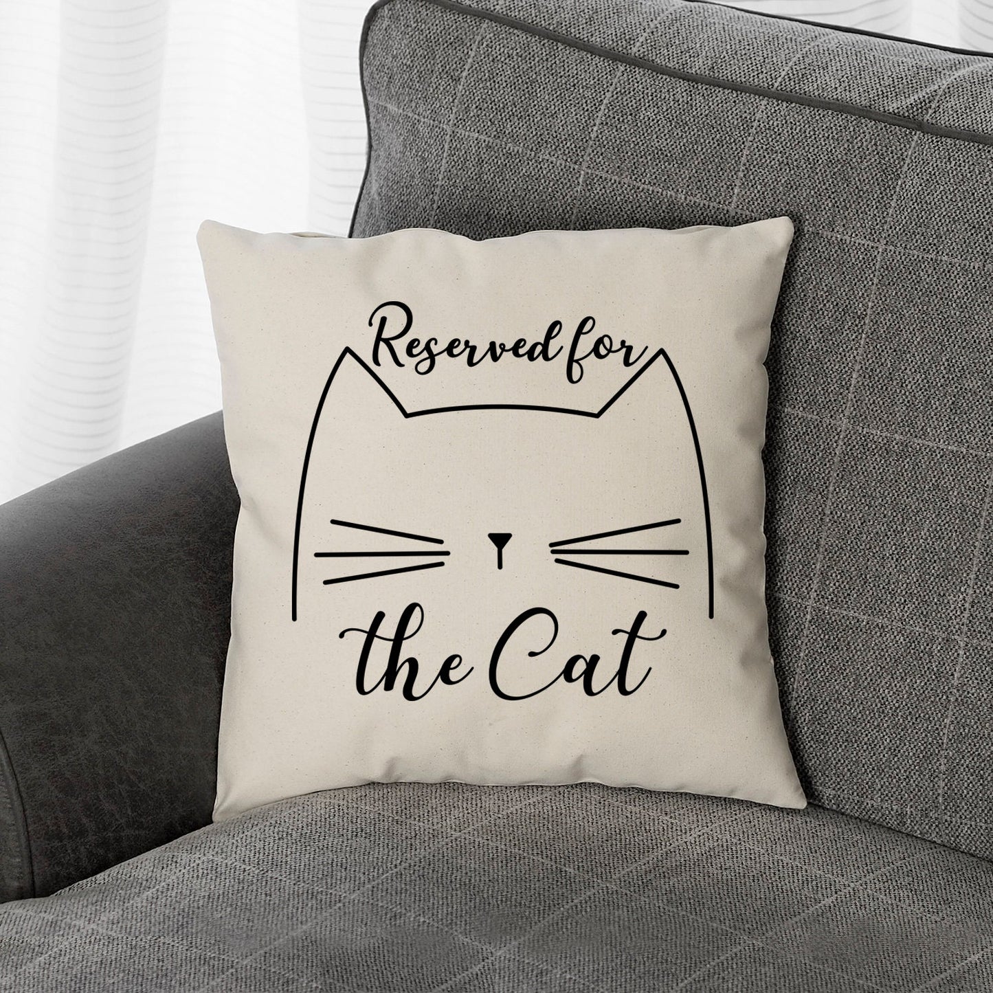 Reserved For The Cat Cushion - Throw Pillow