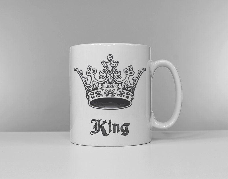 King and Queen Couples Mug Set - Wedding Gift - Valentines Day