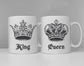 King and Queen Couples Mug Set - Wedding Gift - Valentines Day