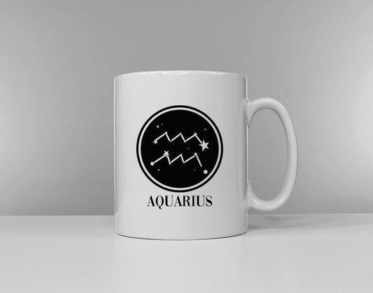 Zodiac Horoscope Aquarius Mug - Birthday Astrology January 20th - February 18th