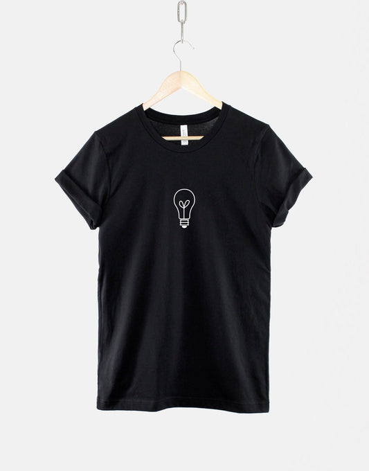 Little Lightbulb T Shirt - Bespoke Boho TShirt - Cute Light Bulb Good Vibes - Positive T-Shirt