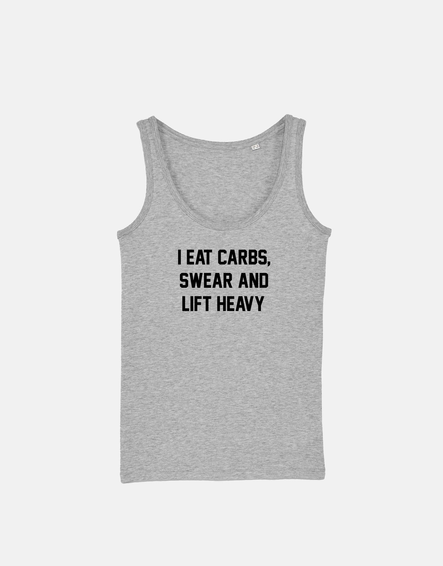 Workout Vest Gym Fitness Tank Top - I Eat Carbs Swear And Lift Heavy Womens Racer Back Female Body Builder