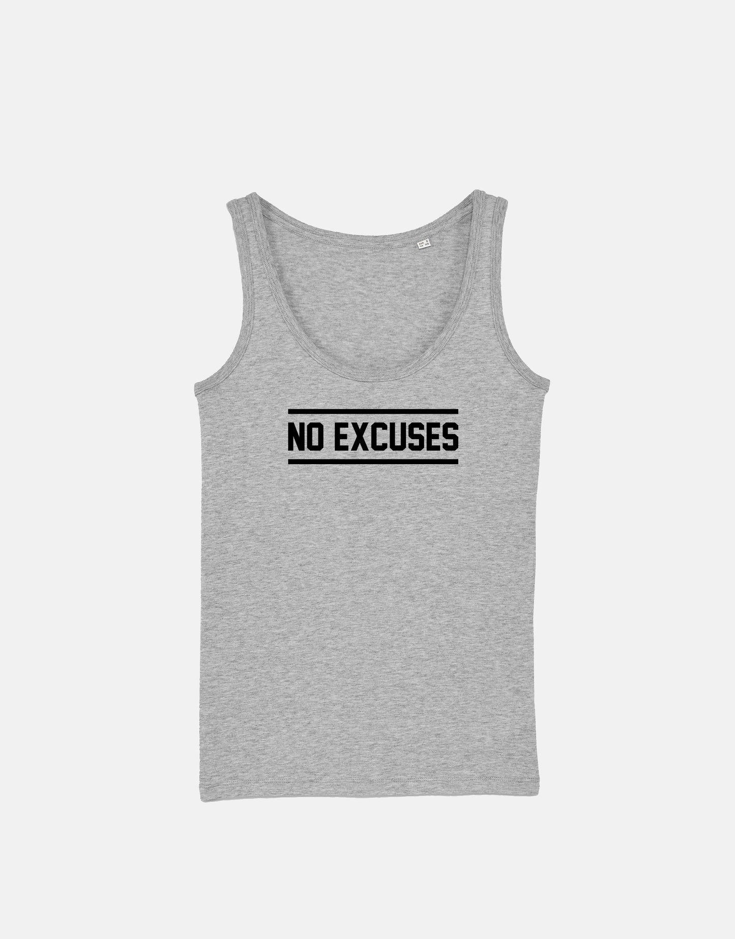 Womens Workout Tank Top - No Excuses Work Out Girly Racer Back Vest