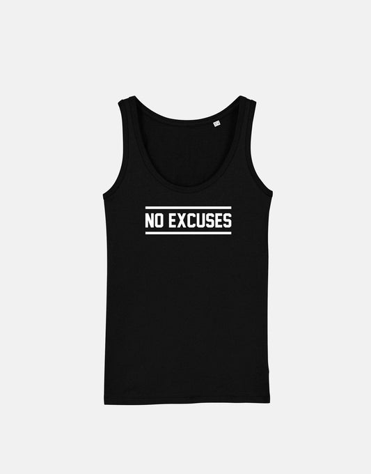 Womens Workout Tank Top - No Excuses Work Out Girly Racer Back Vest