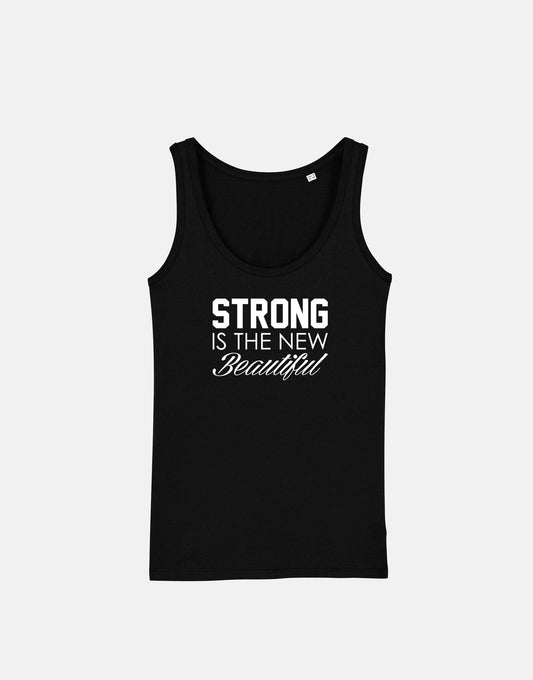 Womans Work Out Gym Tank Top - Stong Is The New Beautiful Girls Fitness Workout Racer Back Vest