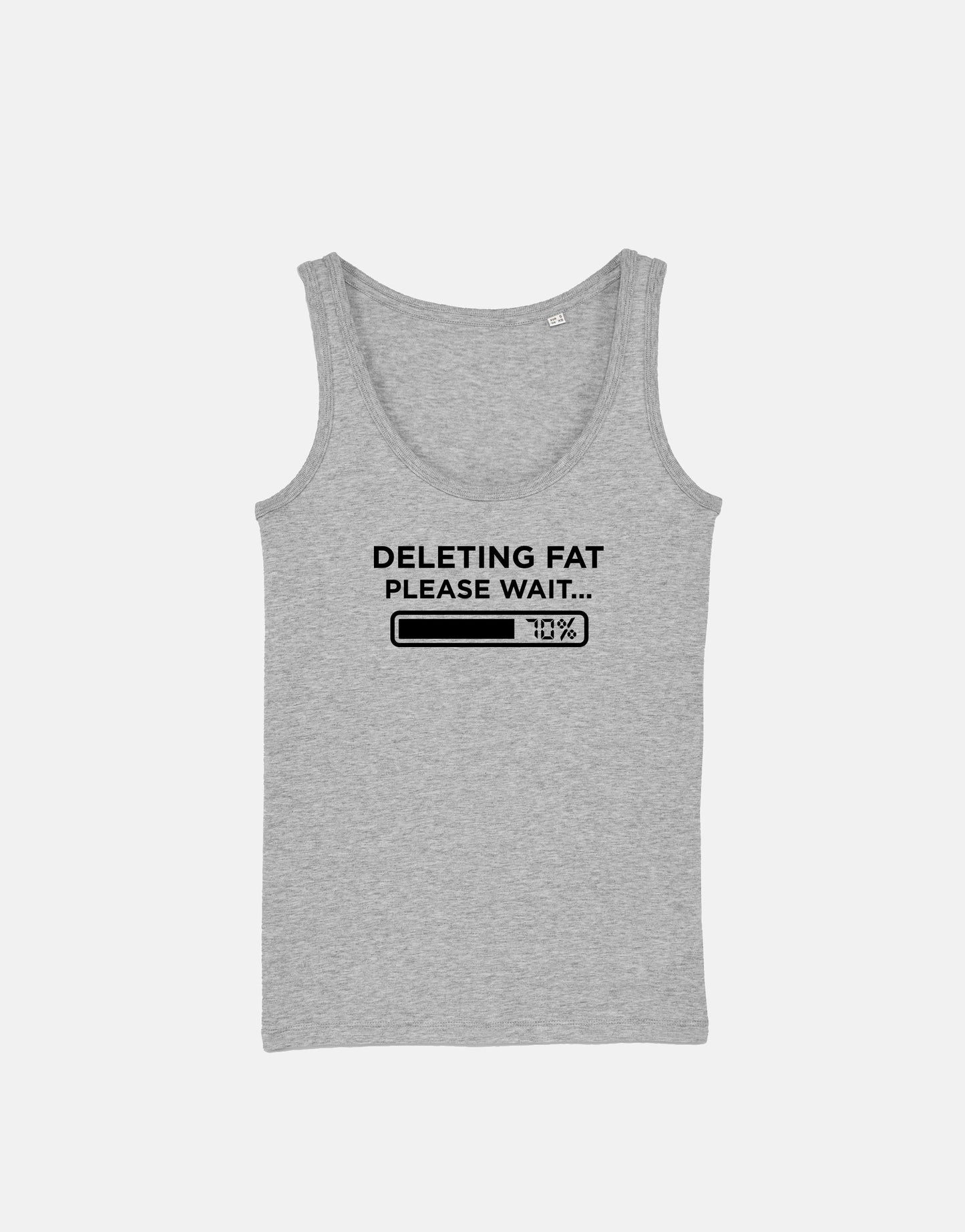 Workout Vest Gym Fitness Tank Top - Deleting Fat Please Wait Girly Womens Racer Back