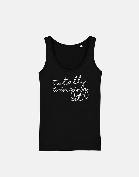 Totally Winging It Script Crew Neck Tank Top