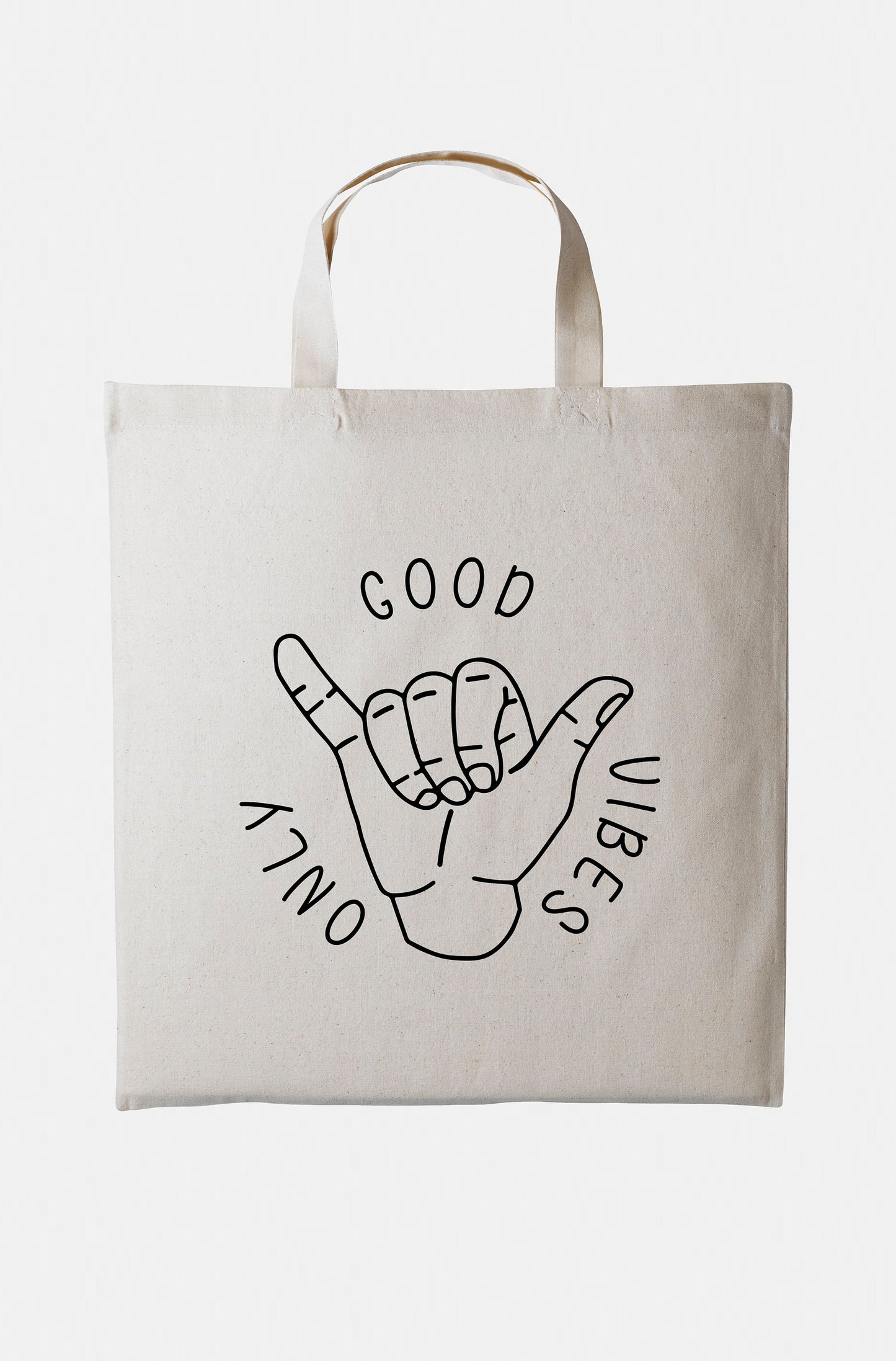 Good Vibes Only Tote Bag - Reusable Market Grocery Shopping Bag