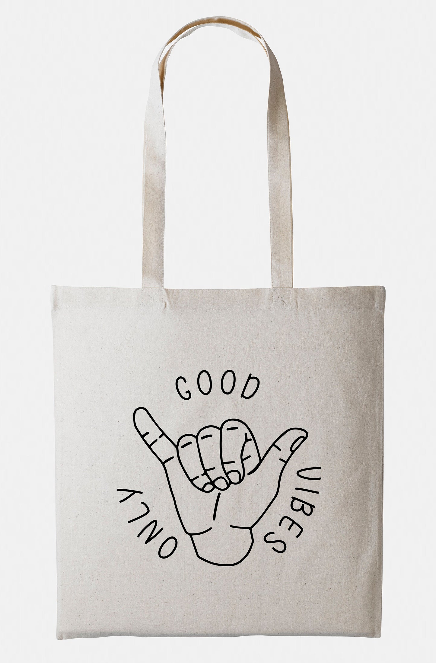 Good Vibes Only Tote Bag - Reusable Market Grocery Shopping Bag