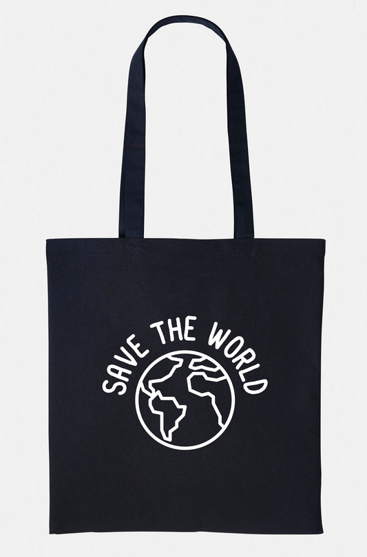 Save The World Bag - Eco Friendly Shopping Bag - Market Grocery Reusable Bag - Womens Beach Bag