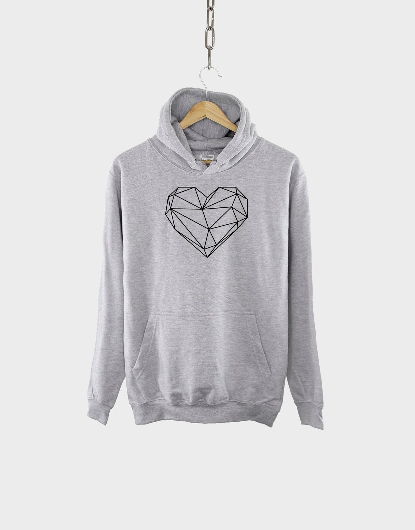 Geometric Heart Symbol Hoodie - Good Vibes Abstract Love Shape Sweatshirt