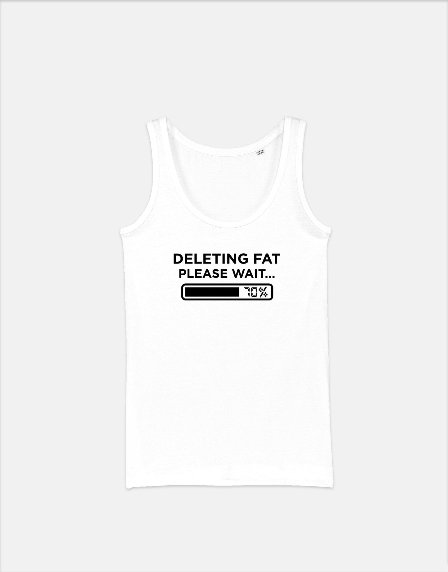 Workout Vest Gym Fitness Tank Top - Deleting Fat Please Wait Girly Womens Racer Back