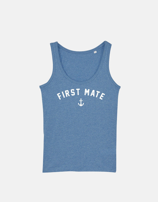 First Mate Nautical Anchor Sailor Tank Top - Captain Nautical Achor First Mate Sailing Boat Vest