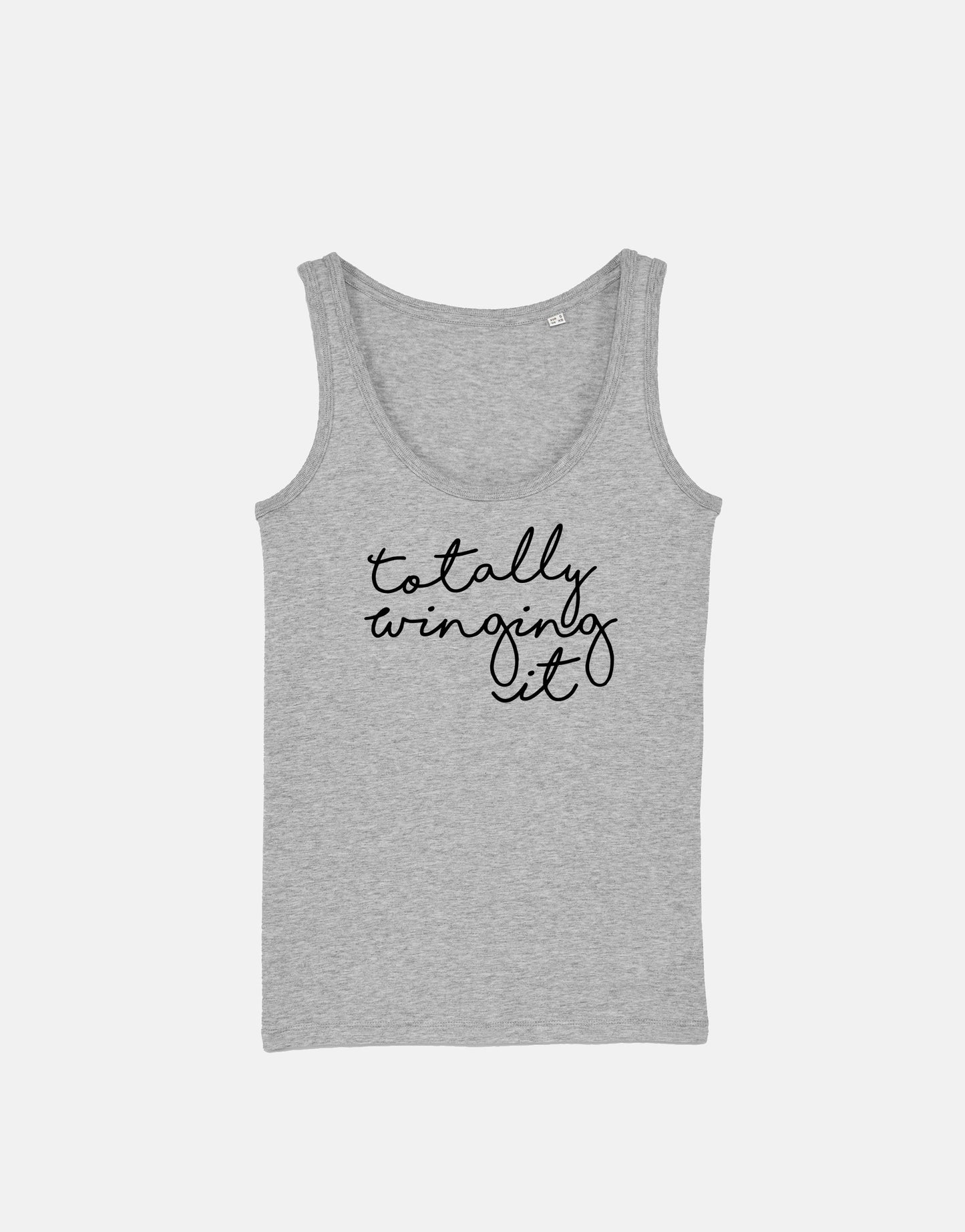 Totally Winging It Script Crew Neck Tank Top