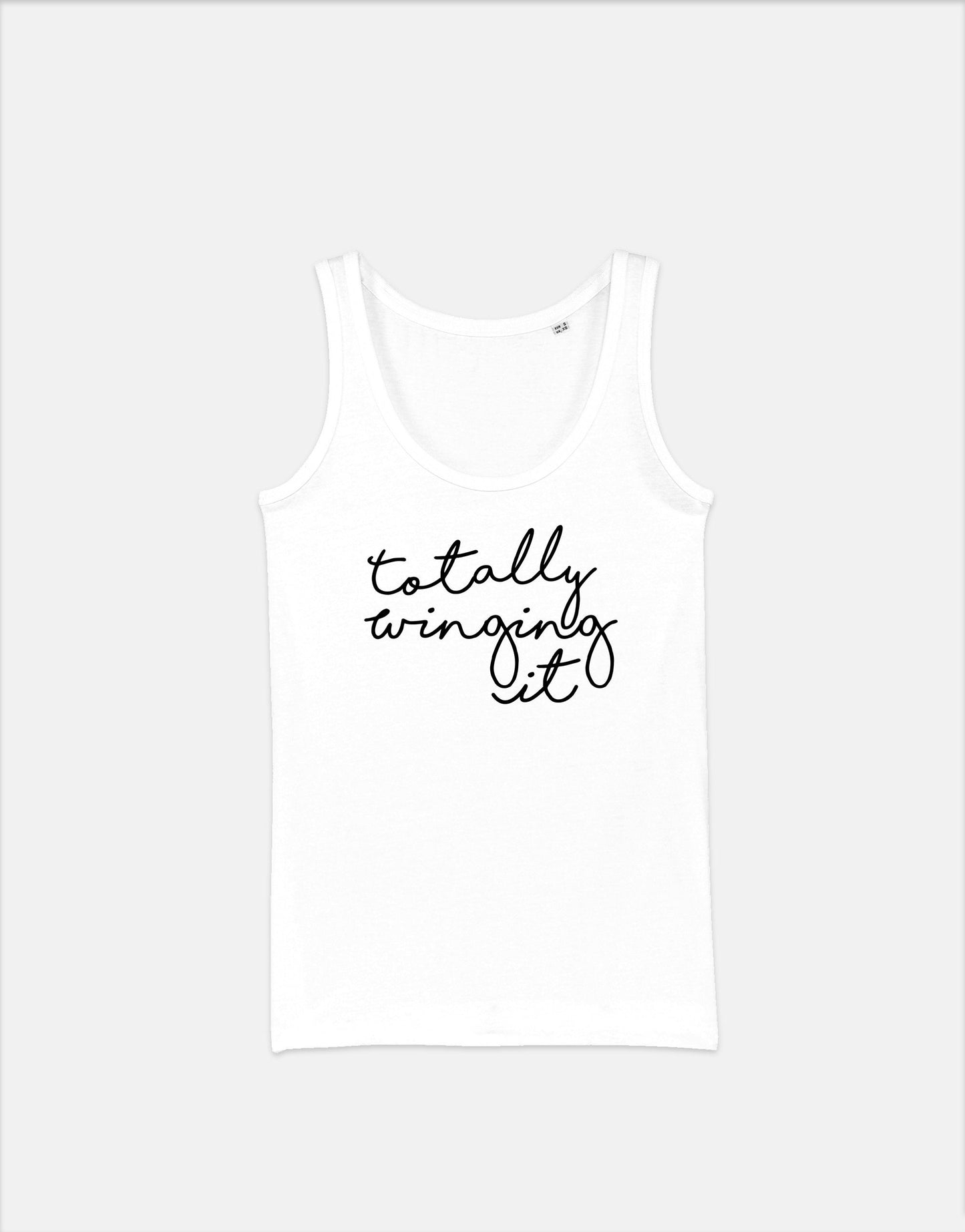 Totally Winging It Script Crew Neck Tank Top