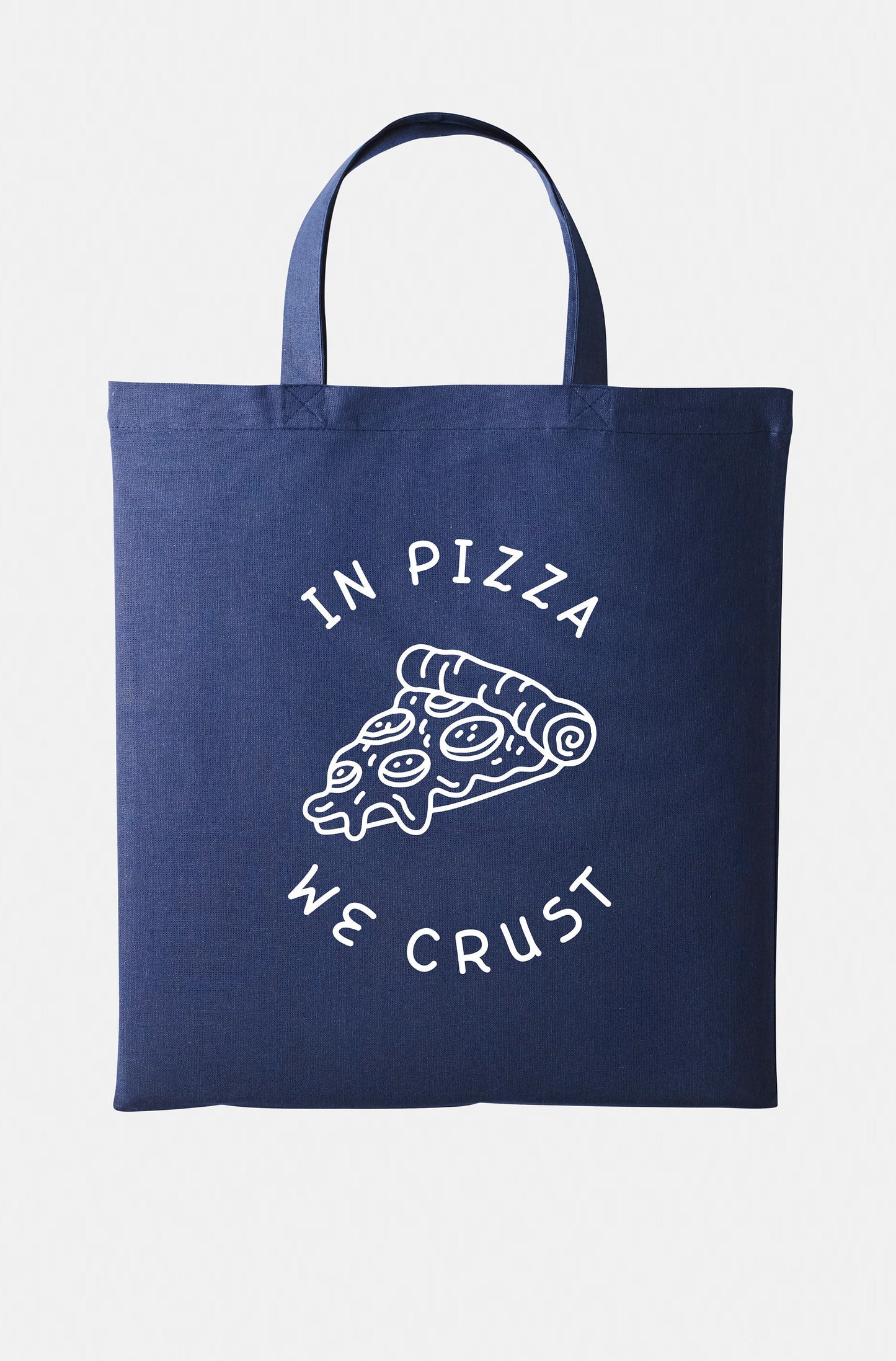 Pizza Tote Bag - Shopping Bag - In Pizza We Crust - Vegan Pizza Lover - Market Bag - Grocery Bag - Reusable Bag - Womens Bag - Girls Bag