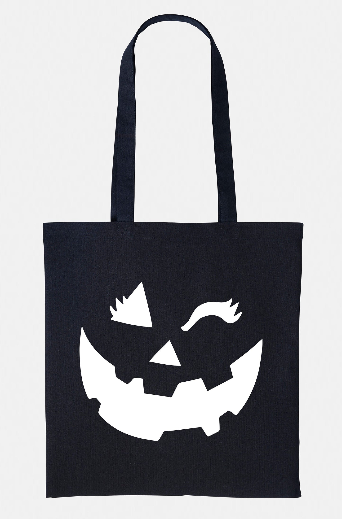 Kids Halloween Winking Girl Pumpkin Trick Or Treat Tote Bag