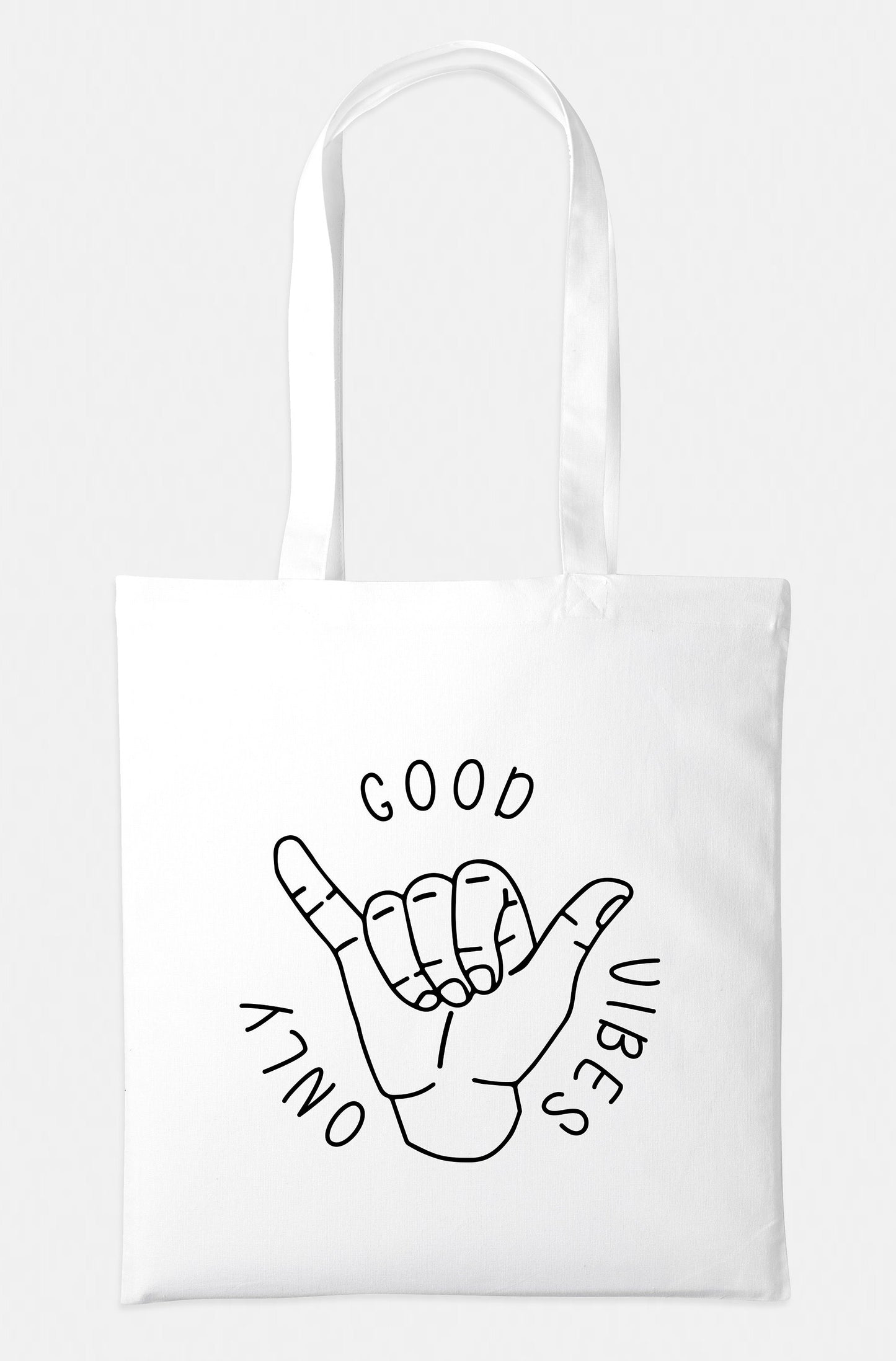 Good Vibes Only Tote Bag - Reusable Market Grocery Shopping Bag