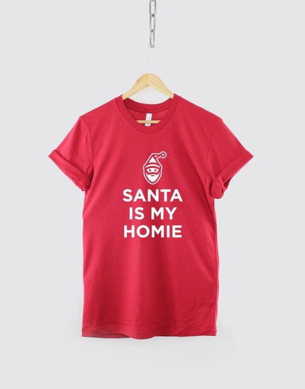 Kids Santa Is My Homie Tshirt - Christmas XMas T-Shirt - Funny Children's T Shirt