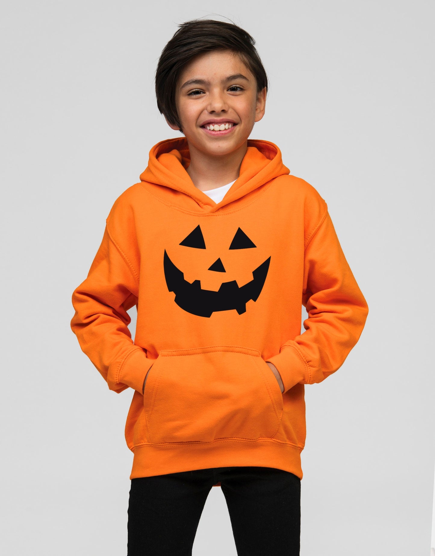 Orange Pumpkin Face Halloween Hoodie - Halloween Costume Sweatshirt