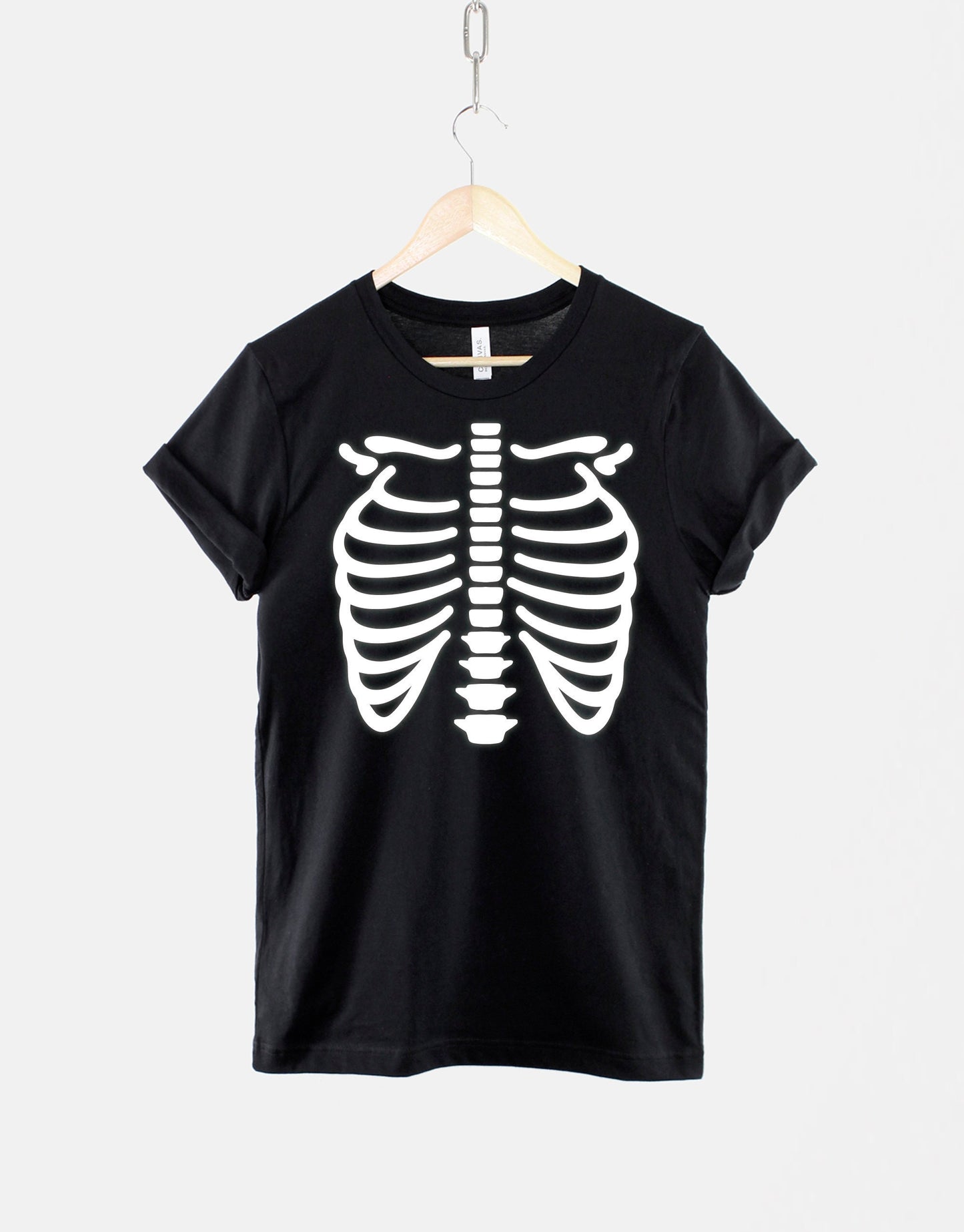 Kids Glow In The Dark Skeleton T-Shirt - Childrens Halloween Shirt Costume