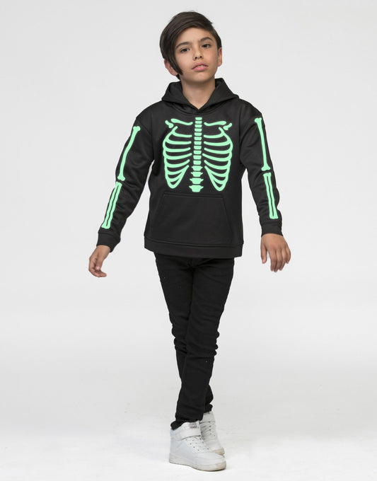 Kids Glow In The Dark Skeleton Hoodie - Childrens Halloween Costume