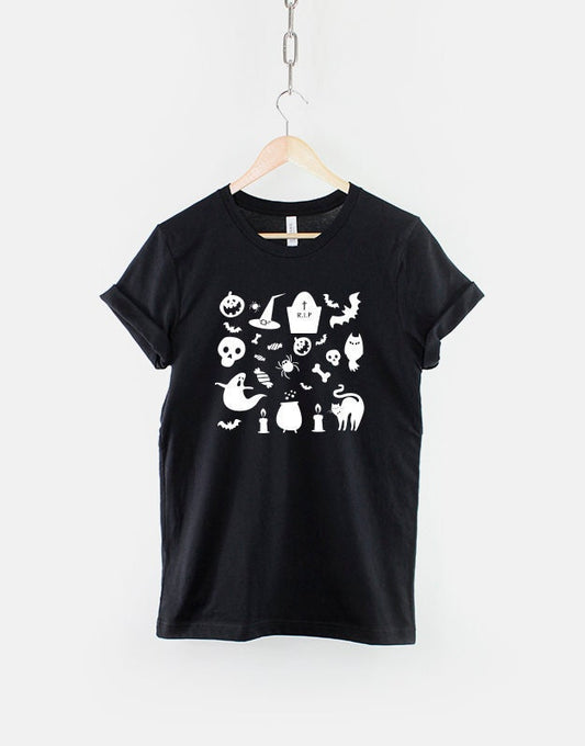 Spooky Halloween Print T-Shirt - Halloween Graphic Shirt