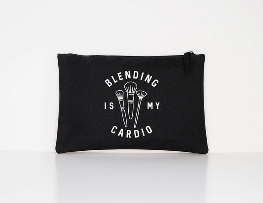 Blending Is My Cardio Cosmetic Pouch - Make Up Accessories Bag - MUA Gift For Her