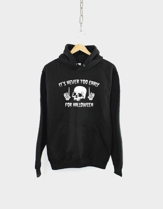 Kids Halloween Hoodie - It's Never Too Early For Halloween Skull Hooded Sweatshirt