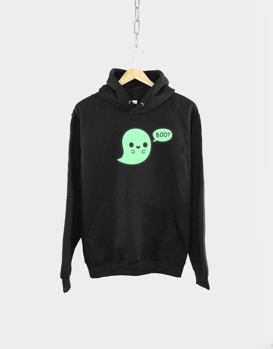 Kids Glow In The Dark Halloween Ghost Hoodie - Children's Cute Ghost Boo Sweatshirt