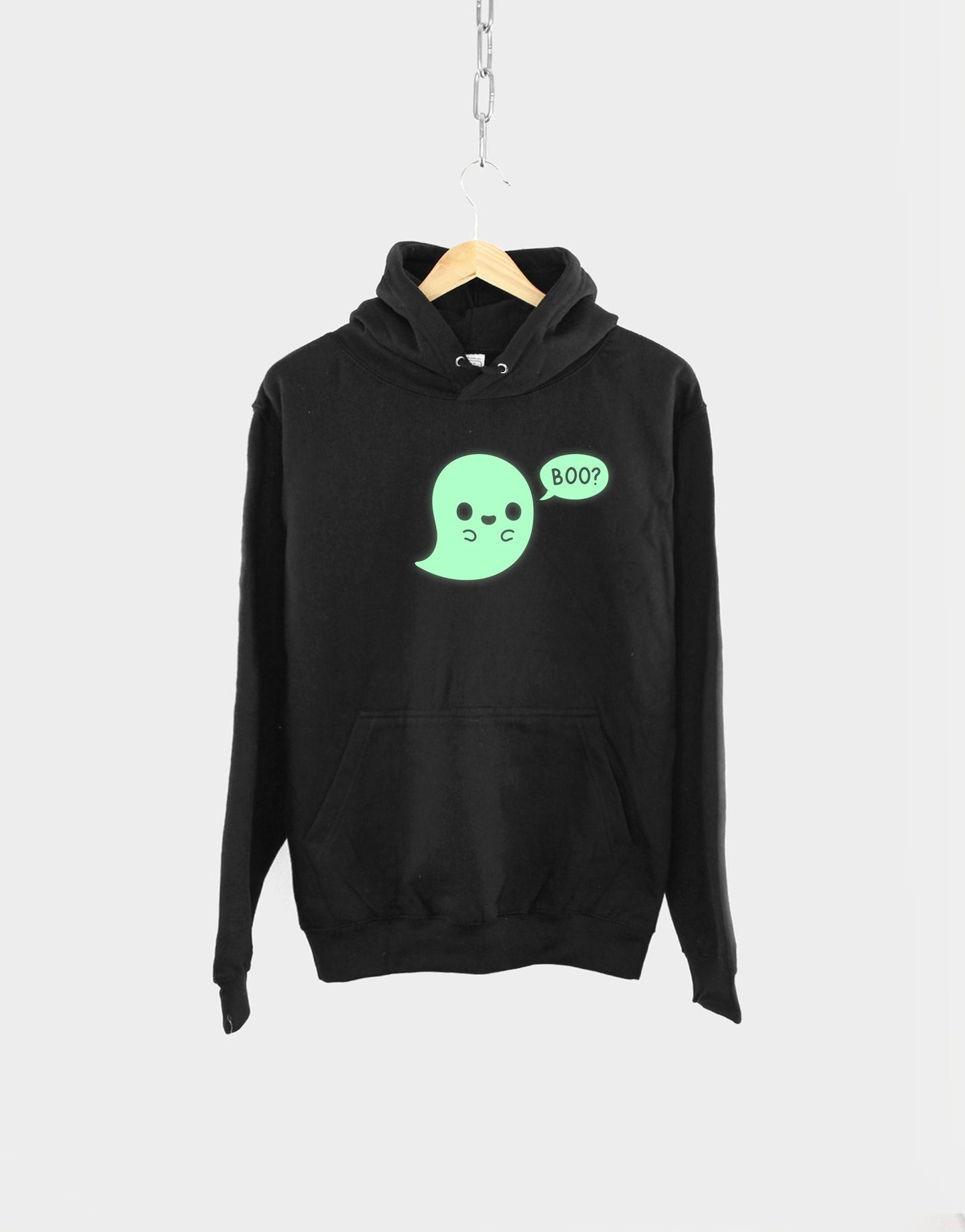 Halloween Ghost Black Hoodie - Cute Ghost Boo Hoody Sweatshirt