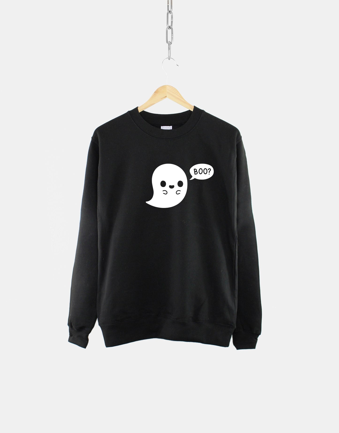 Halloween Ghost Crew Neck Sweatshirt - Halloween Cute Ghost Shirt