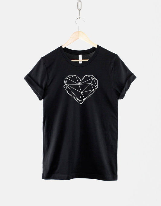 Geometric Heart Symbol TShirt - Abstract Love Shape - Good Vibes Mantra T Shirt
