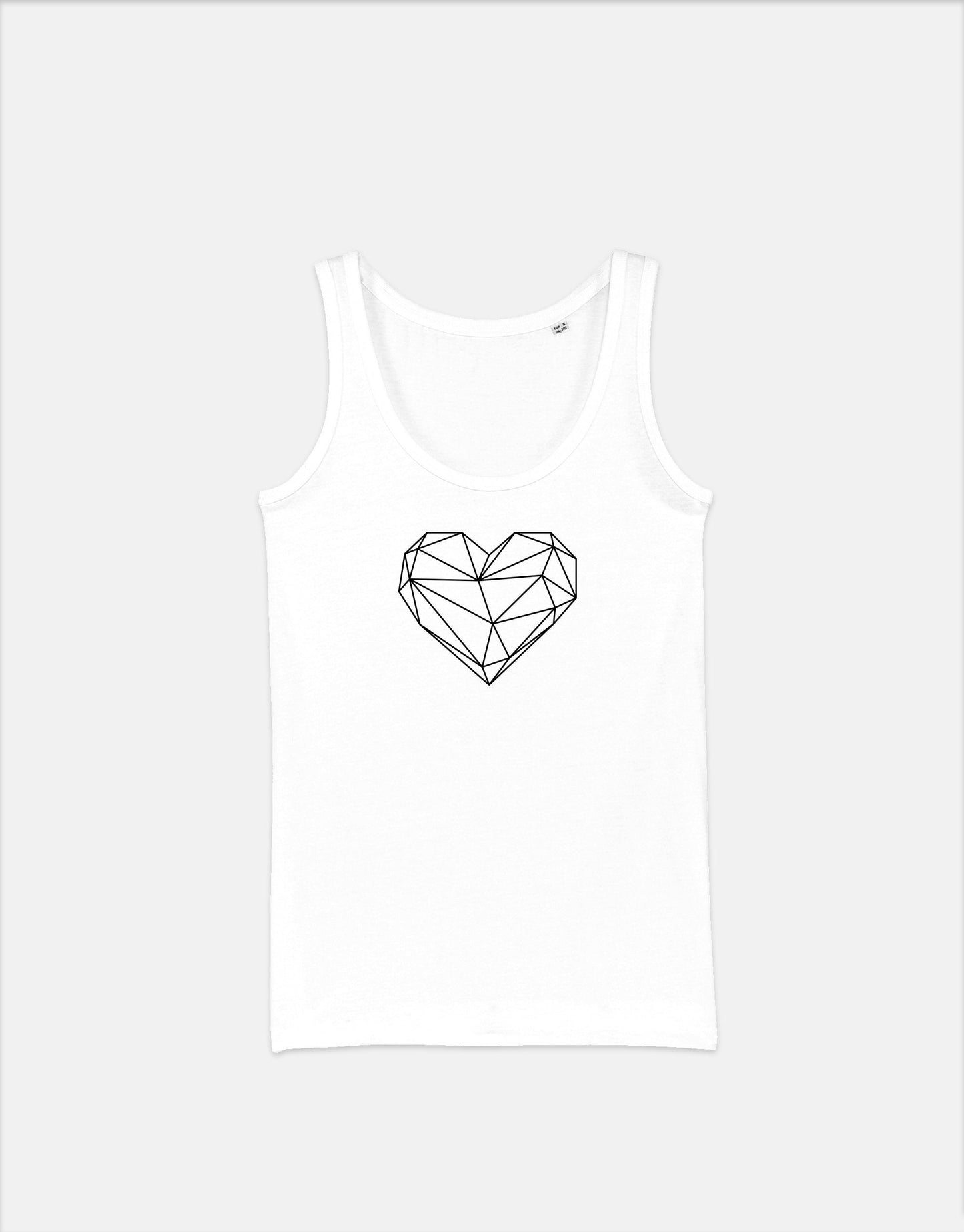 Geometric Heart Symbol Tank Top - Good Vibes Absract Love Shape Mantra Vest