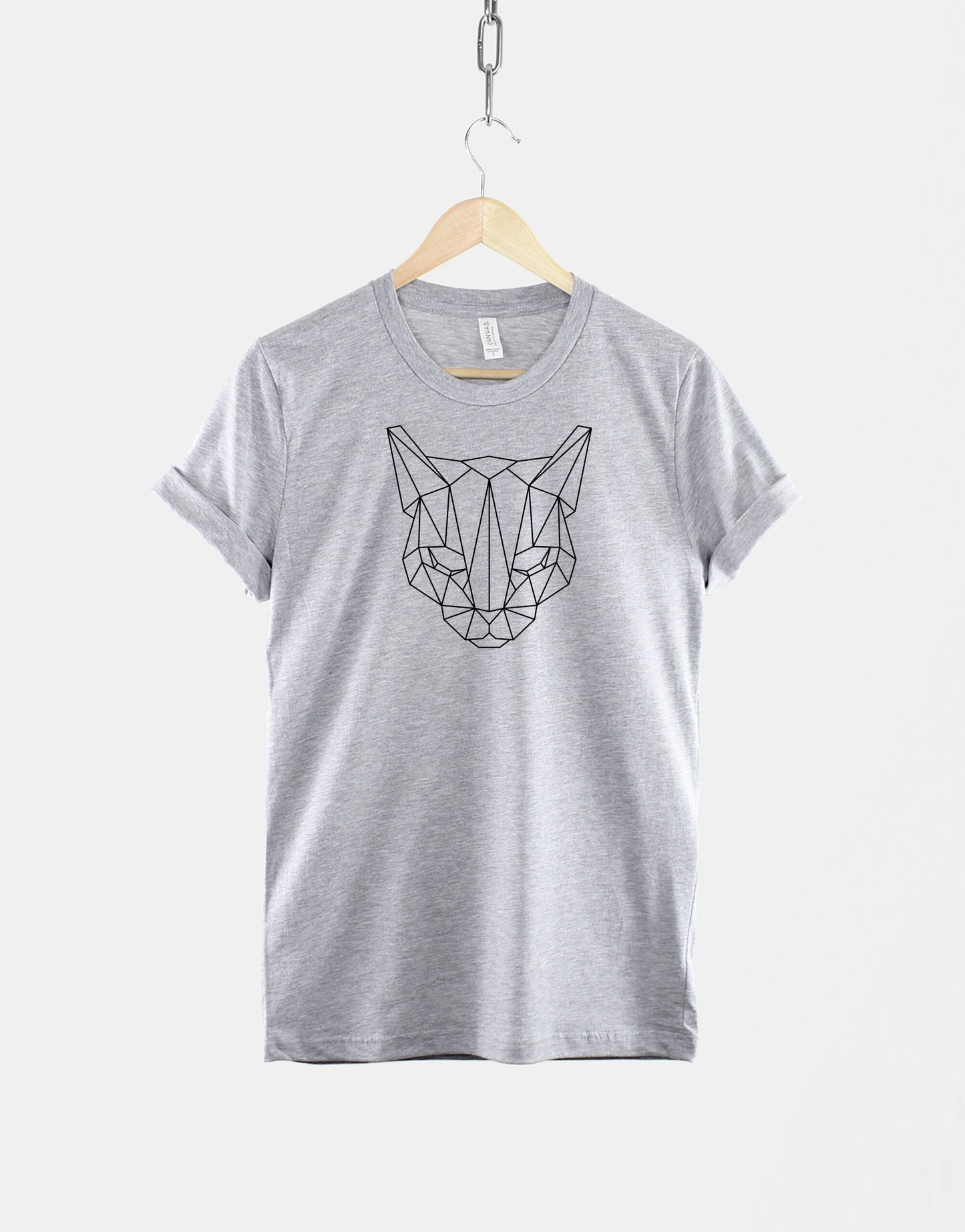 Geometric Cat T-Shirt - Cat Face TShirt - Minimal Cat Print T shirt