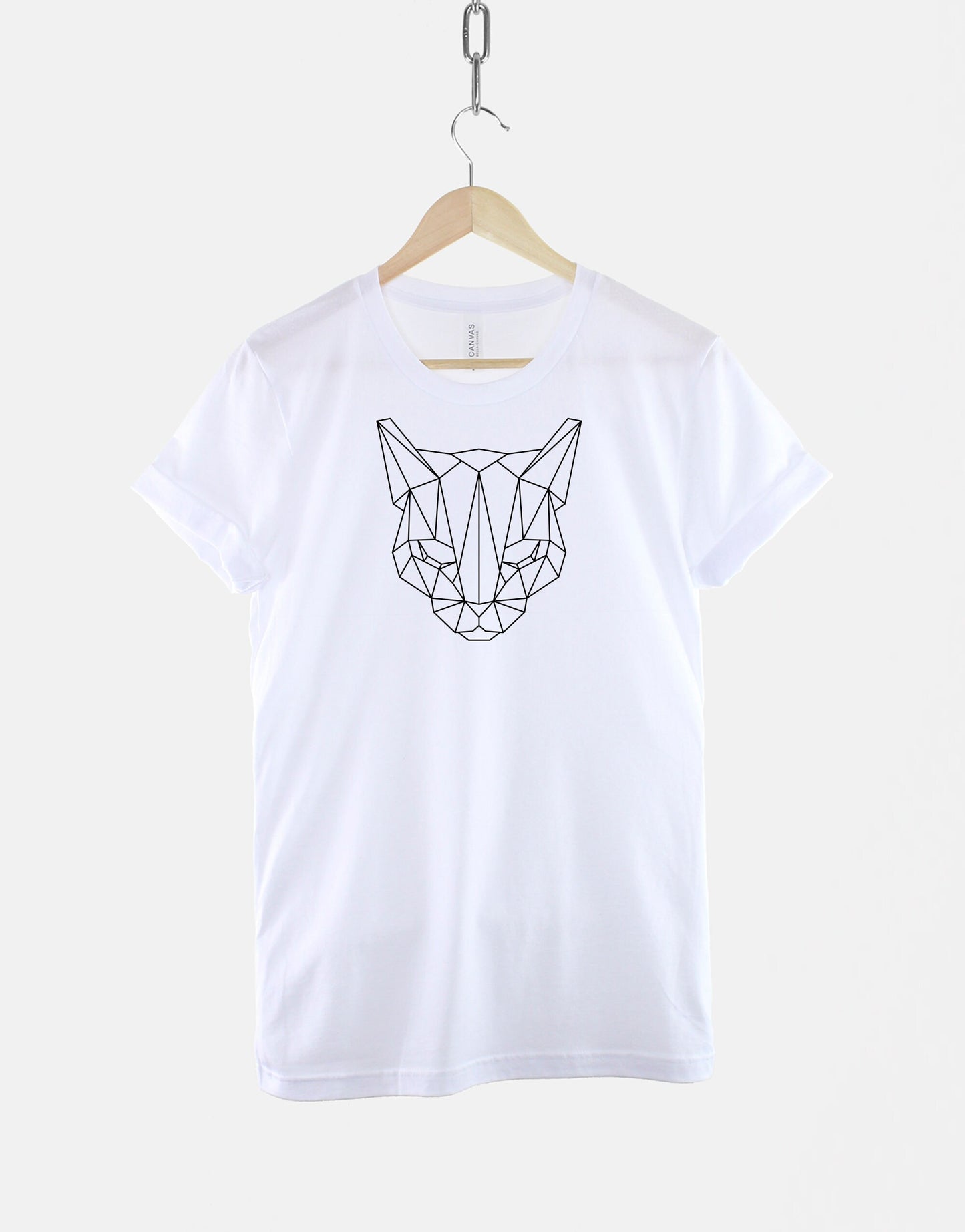 Geometric Cat T-Shirt - Cat Face TShirt - Minimal Cat Print T shirt