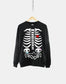 Twin Pregnancy Announcement - Halloween Twins Maternity Sweatshirt With Pregnant Skeleton Xray