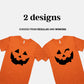 Womens Cute Halloween Winking Pumpkin Face T-Shirt - Girls Halloween Orange Shirt