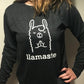 Llamaste Sweater - Yoga Mantra Script - Crew Llama Neck Serenity Sweatshirt Jumper