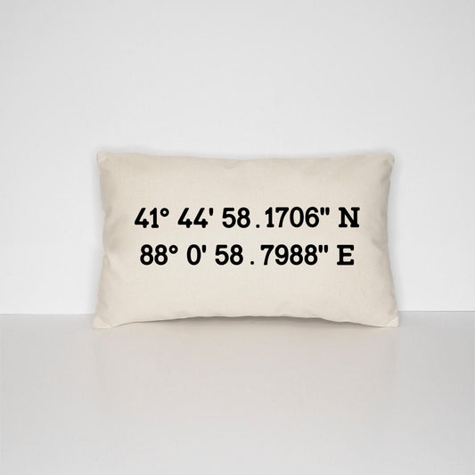 Latitude Longitude Coordinates Pillow - Personalized Coordinates Housewarming Gift