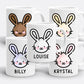 Rabbit Mug - Personalised Rabbit Coffee Mug - Easter Bunny Mug With Personalized Name - Easter Gifts For Kids