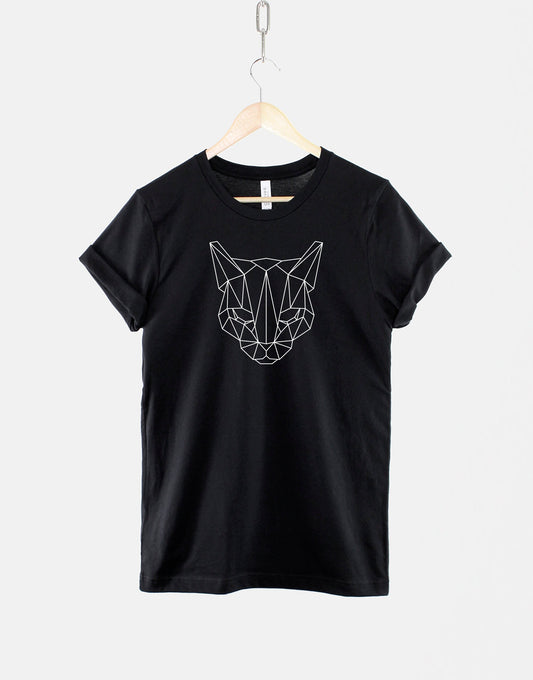 Geometric Cat T-Shirt - Cat Face TShirt - Minimal Cat Print T shirt