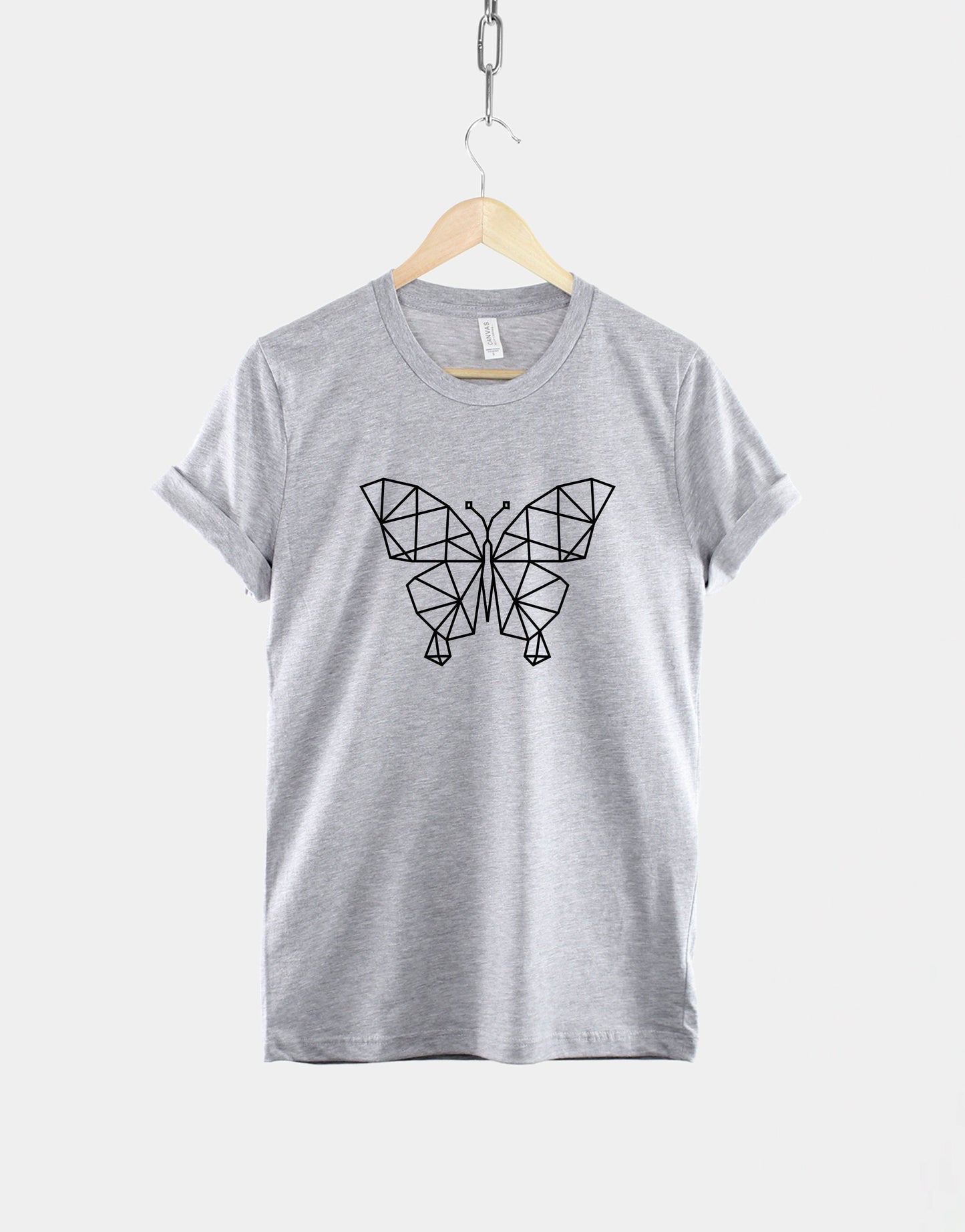 Geometric Butterfly T-Shirt - Geometric Butterfly Top - Animal Nature Shirt